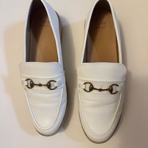 A New Day White Loafers with gold accent details